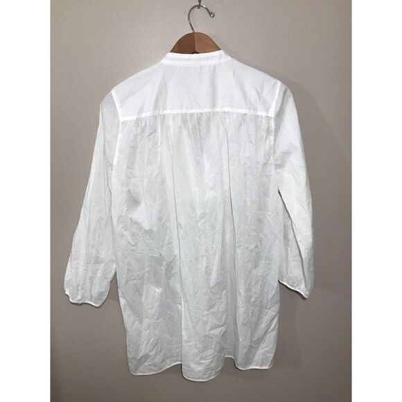 J Crew Pom-Pom Tassel Swim Beach Tunic Top‎ Womens Medium A7444 White - Picture 5 of 9